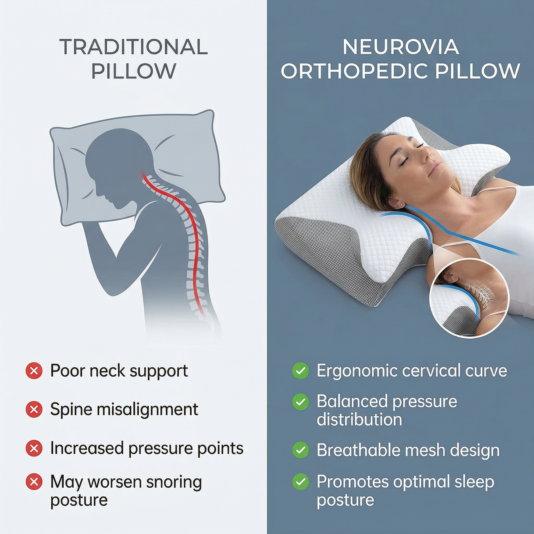 Neurovia Orthopedic Pillow
